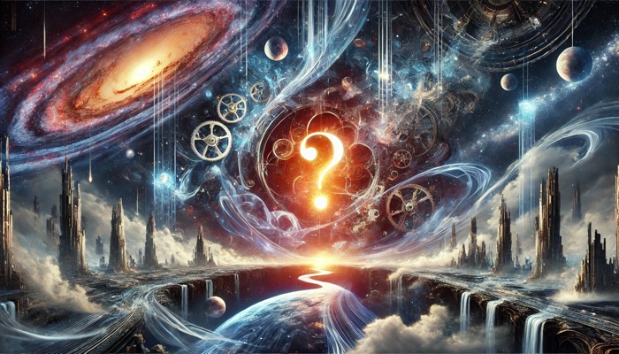A cosmic question mark representing the unknown future