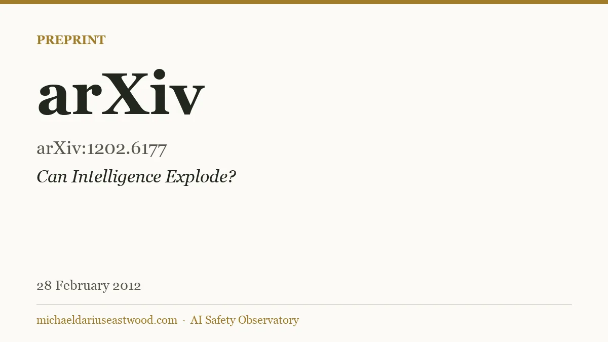 arXiv record card for Can Intelligence Explode?